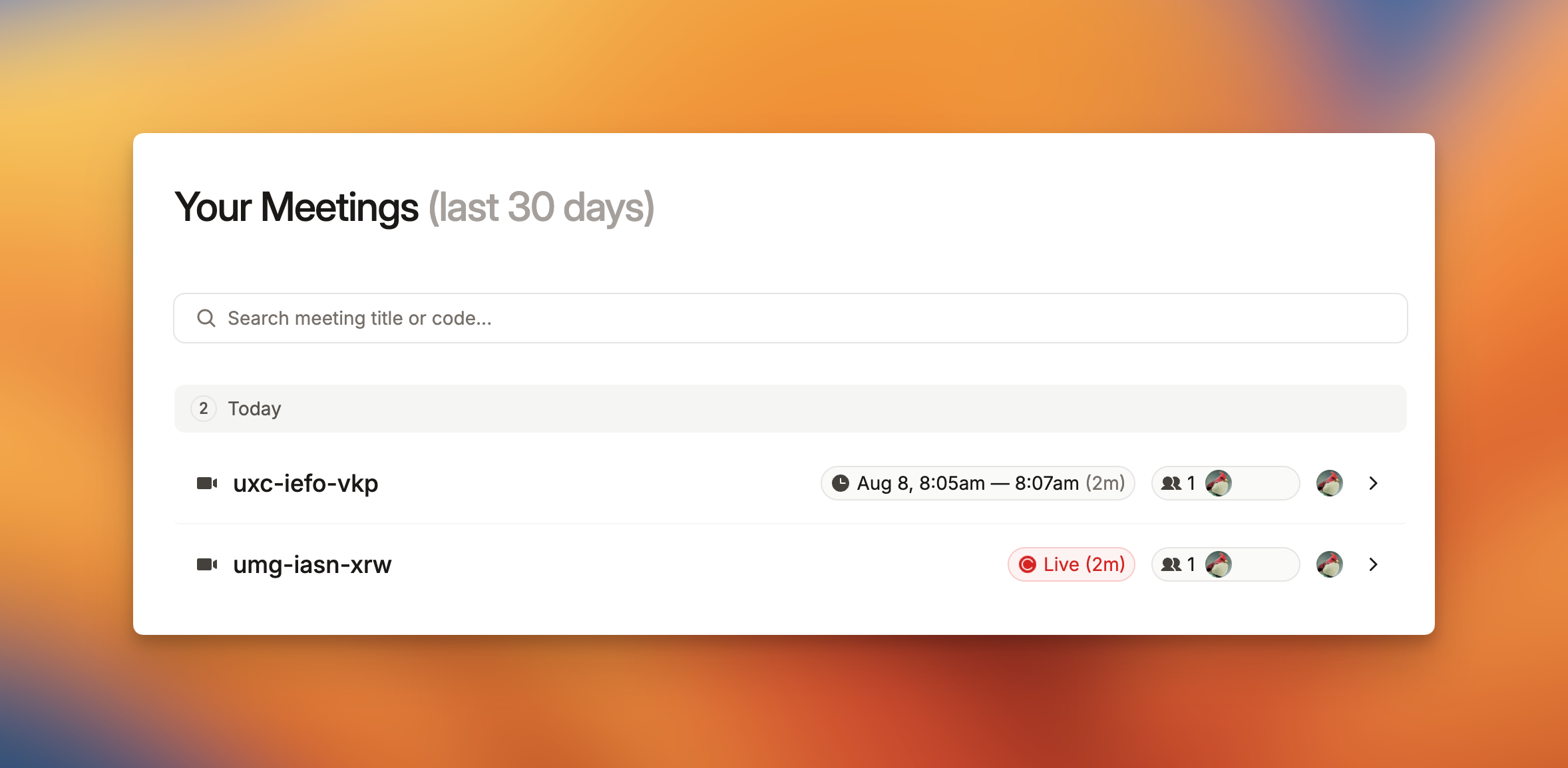 You can now see the duration of live meetings on the AttendList dashboard