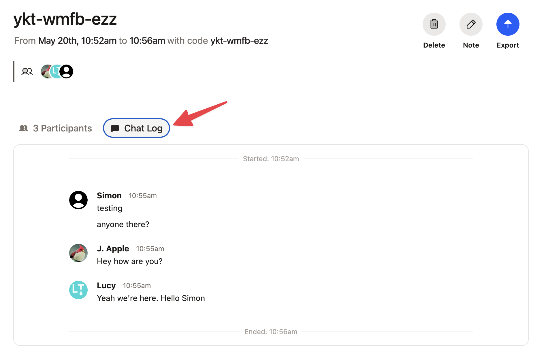 Easily access your Google Meet chat history in the latest version of AttendList. Just click the 'Chat Log' tab to view a full chat transcript.