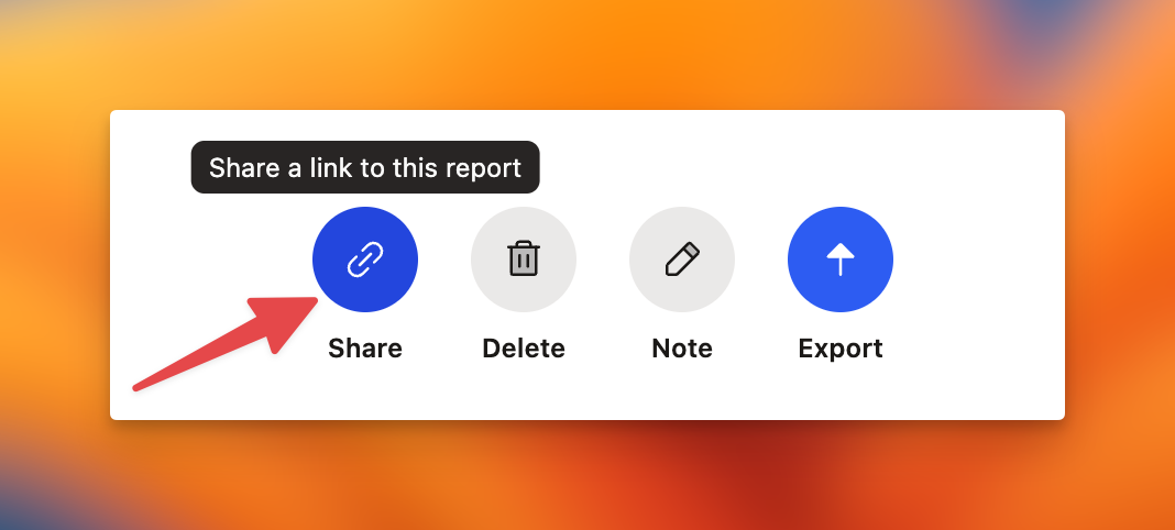 Easily share your meetings with someone using the 'Share' button.